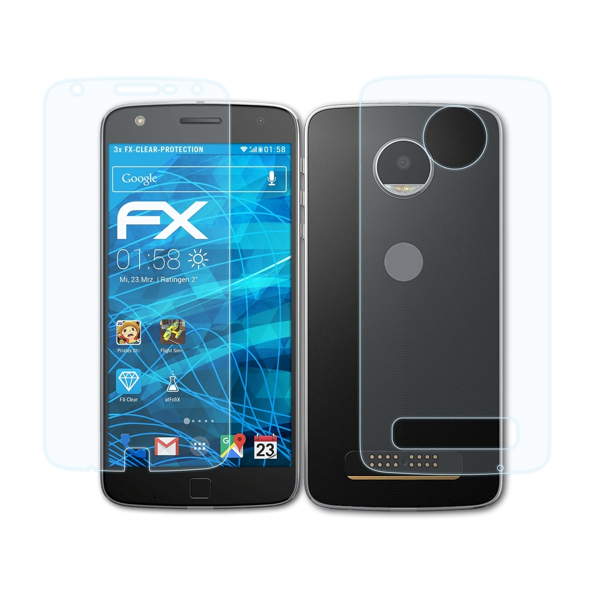ATFOLIX 3x Moto Motorola Lenovo FX-Clear Play) Z Displayschutz(für