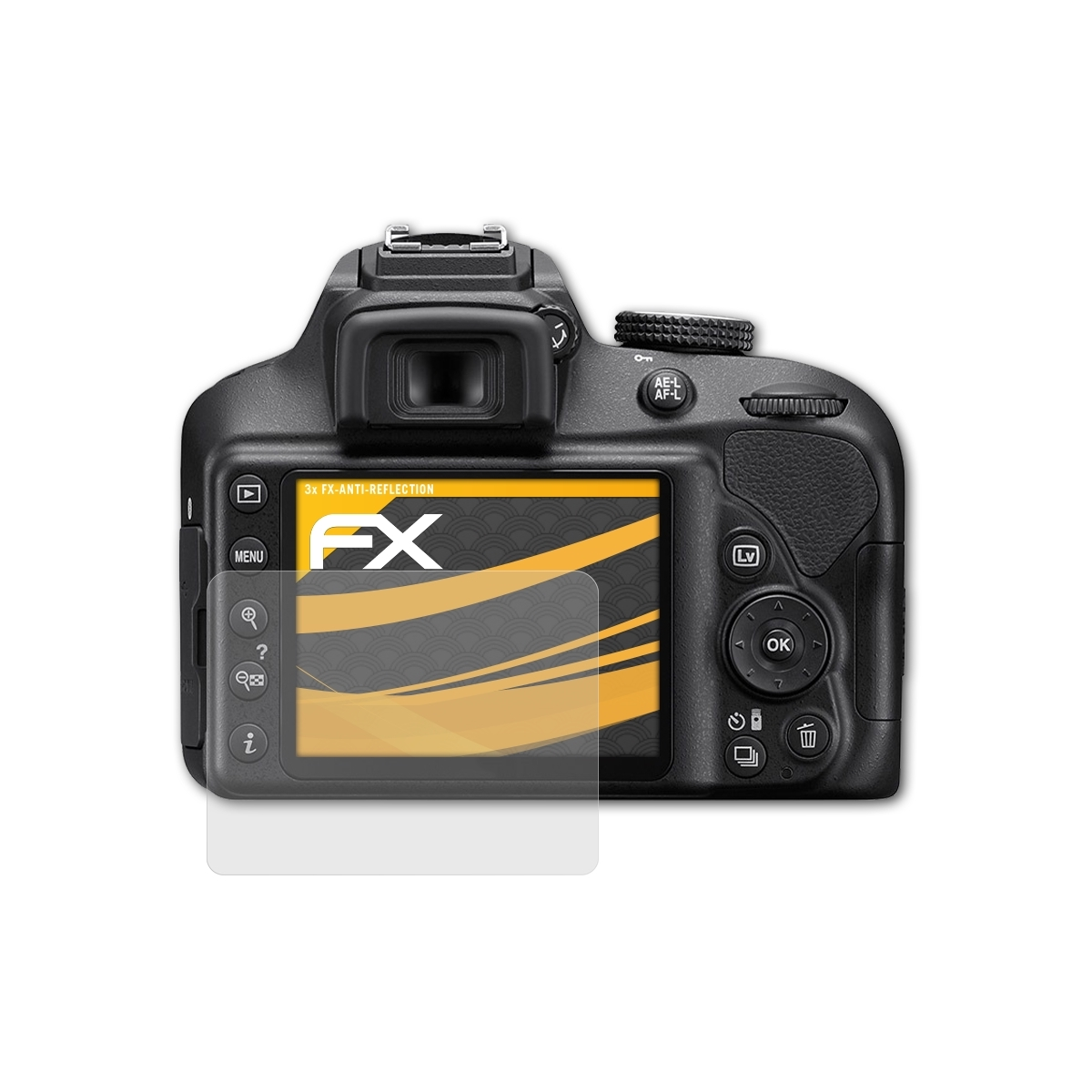 ATFOLIX 3x Displayschutz(für FX-Antireflex D3400) Nikon