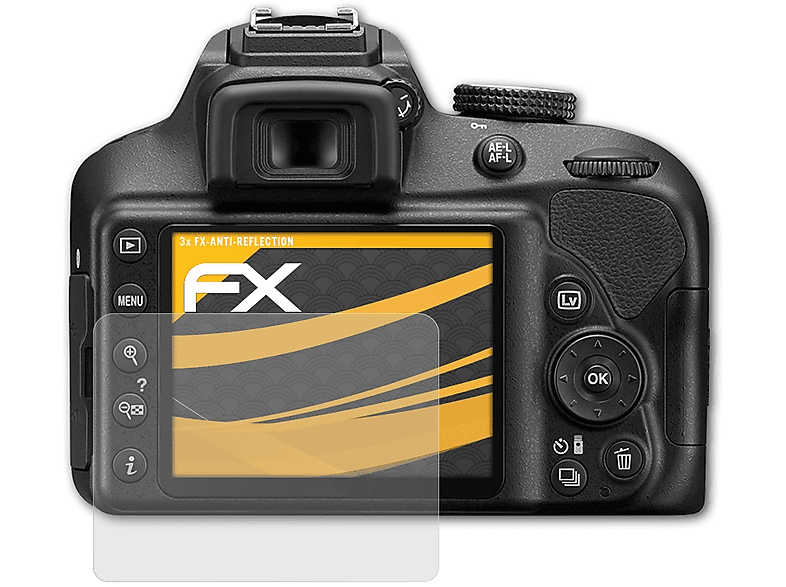 ATFOLIX 3x FX-Antireflex Displayschutz(für Nikon D3400)