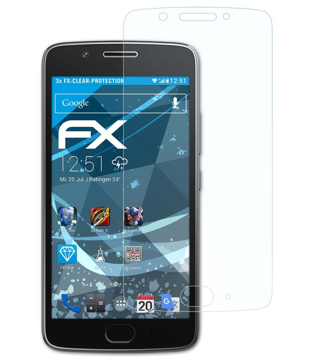 Motorola Lenovo Displayschutz(für G5) ATFOLIX FX-Clear 3x Moto