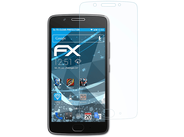 Displayschutz(für ATFOLIX 3x G5) Lenovo FX-Clear Motorola Moto