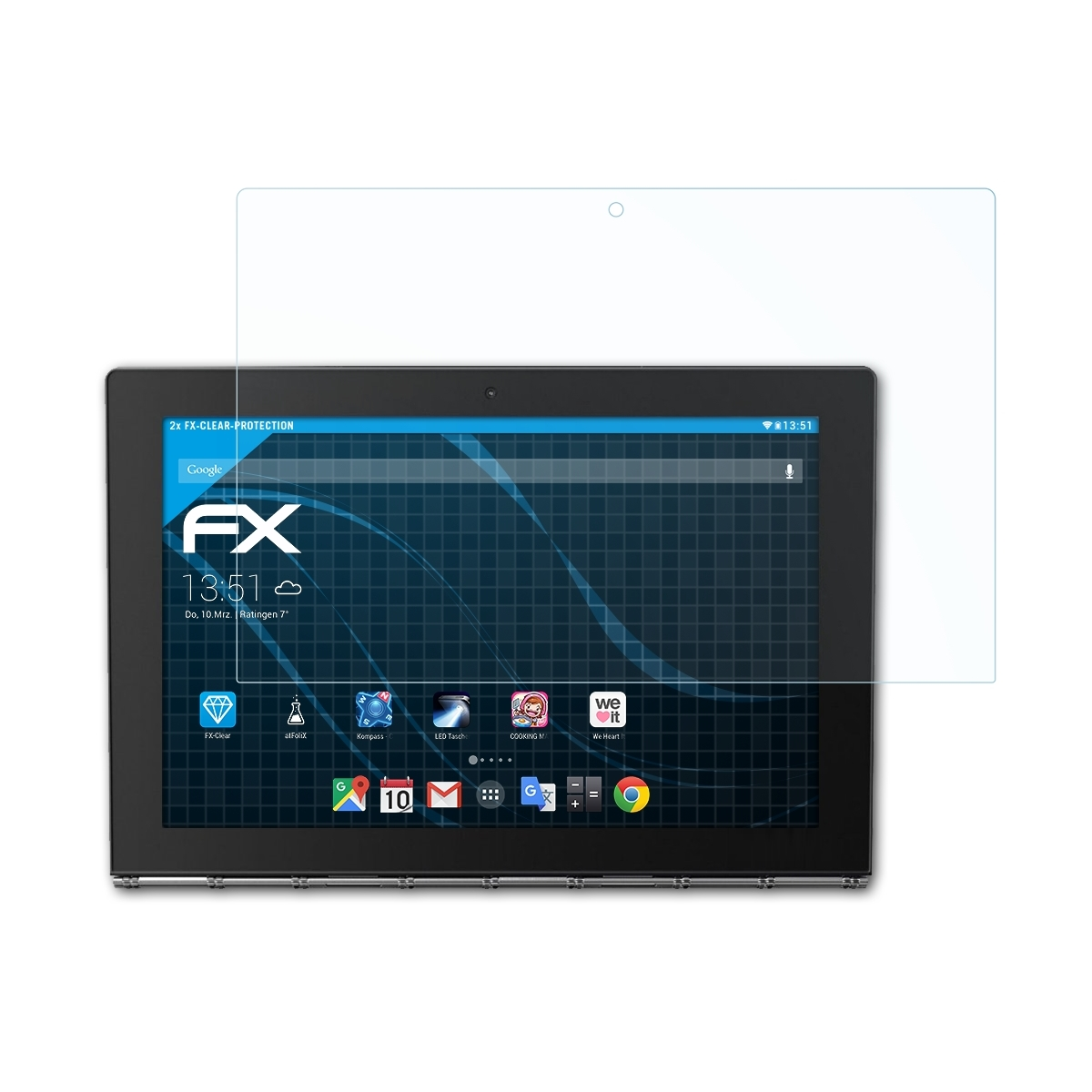 ATFOLIX FX-Clear 2x Yoga Displayschutz(für Book) Lenovo
