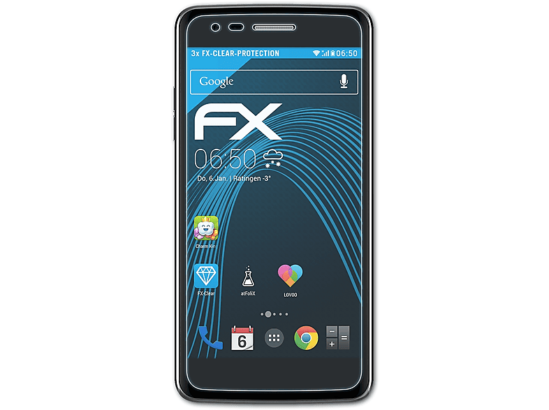ATFOLIX 3x FX-Clear Displayschutz(für LG K8 (2017))