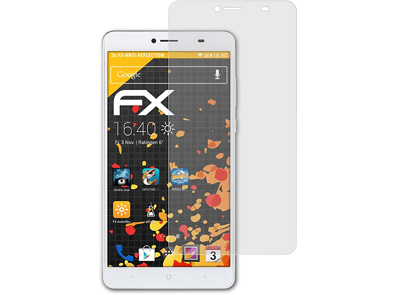 ATFOLIX 3x Displayschutz(für Y6 FX-Antireflex Doogee Max)
