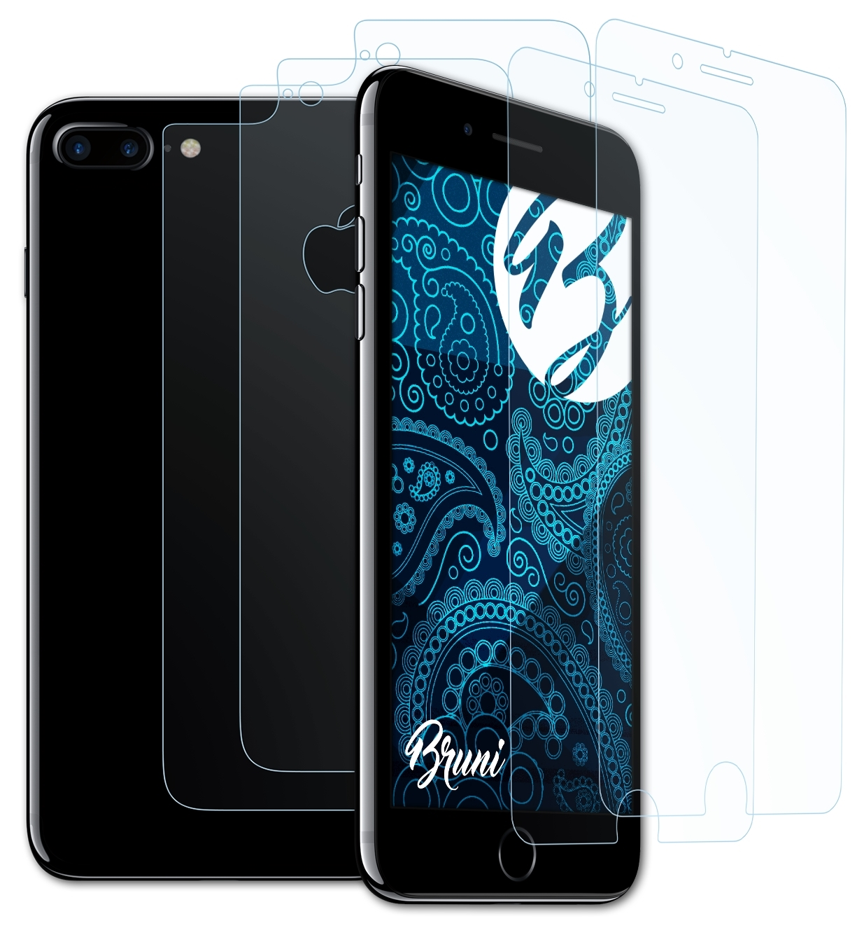 BRUNI 2x Basics-Clear Schutzfolie(für Apple Plus) 7 iPhone