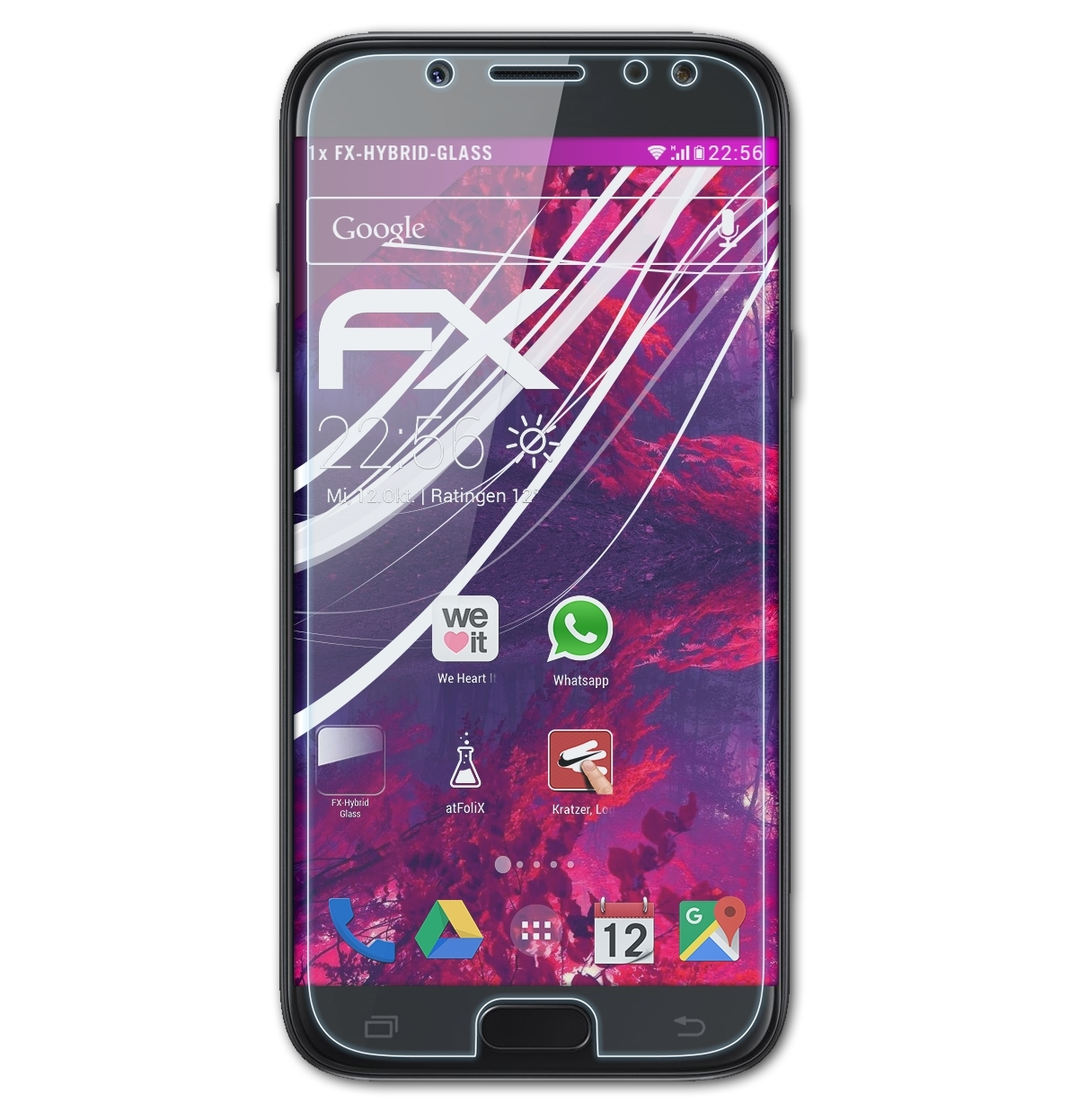 Schutzglas(für FX-Hybrid-Glass J5 Samsung ATFOLIX Galaxy (2017))