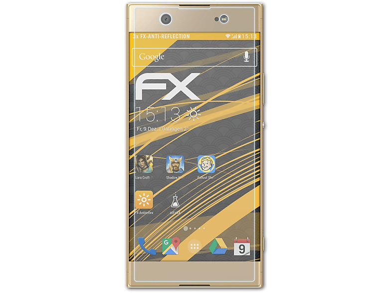 ATFOLIX 3x FX-Antireflex Displayschutz(für Sony Xperia XA1 Ultra)
