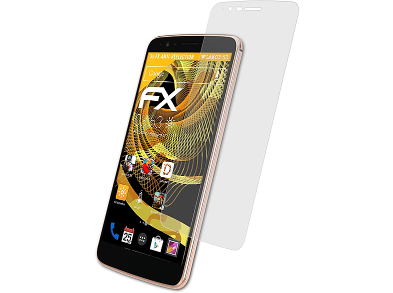 ATFOLIX 3x FX-Antireflex Displayschutz(für (LGM400DK)) 3 LG Stylus