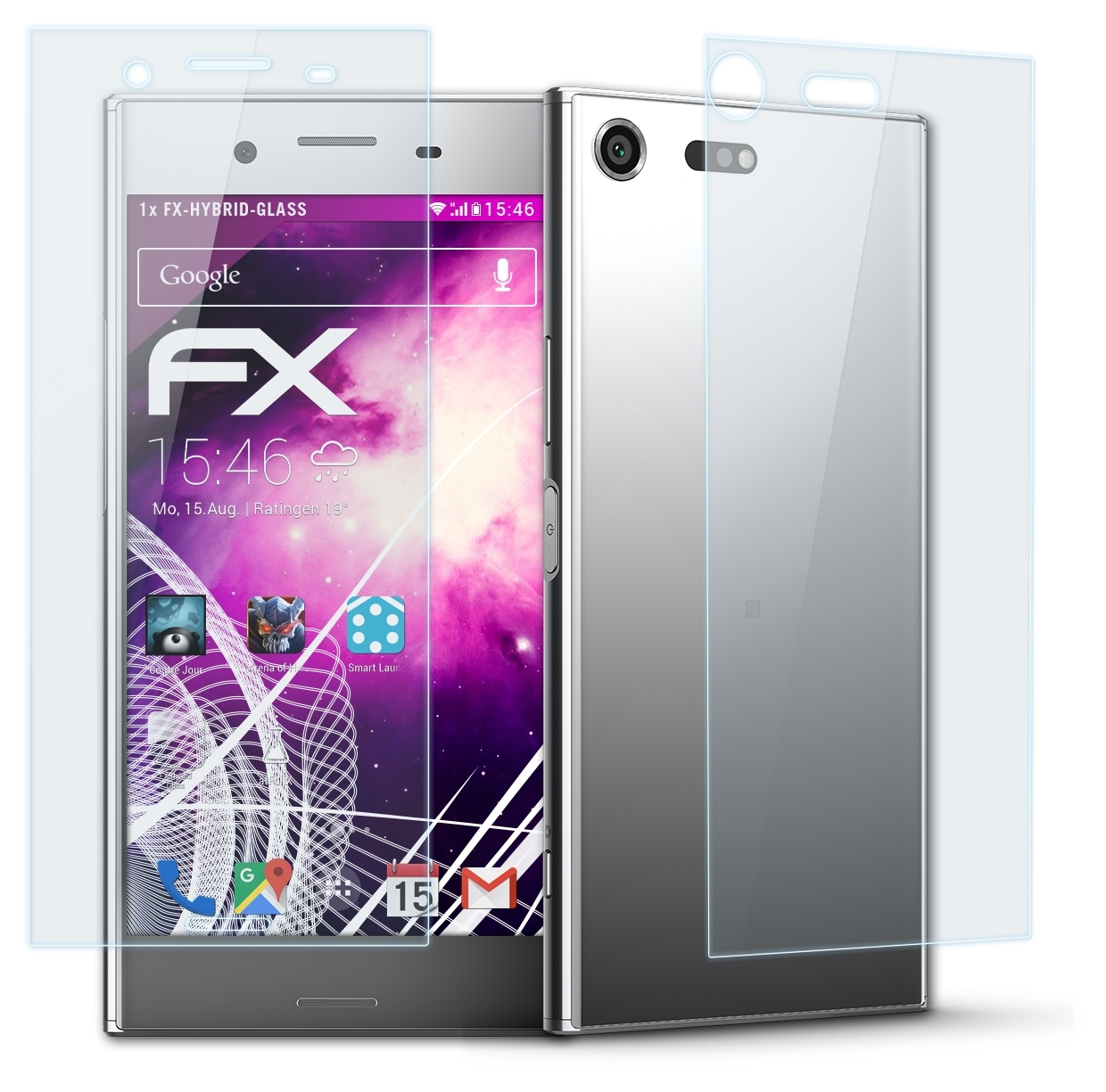 ATFOLIX FX-Hybrid-Glass Schutzglas(für Sony Xperia Premium) XZ