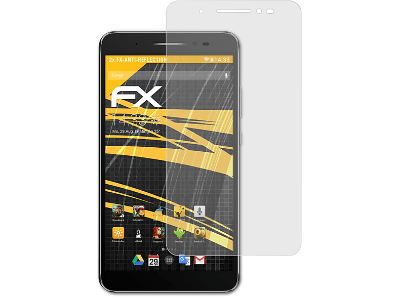 ATFOLIX 2x FX-Antireflex Displayschutz(für Asus ZenPad C 7.0 (Z171KG)) | Tabletschutzfolien