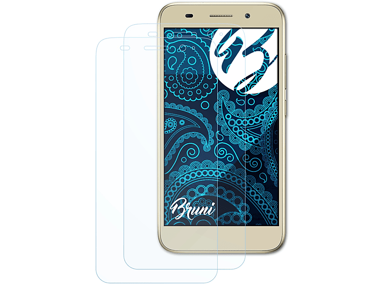 BRUNI 2x Basics-Clear Schutzfolie(für Huawei Y3 2017)