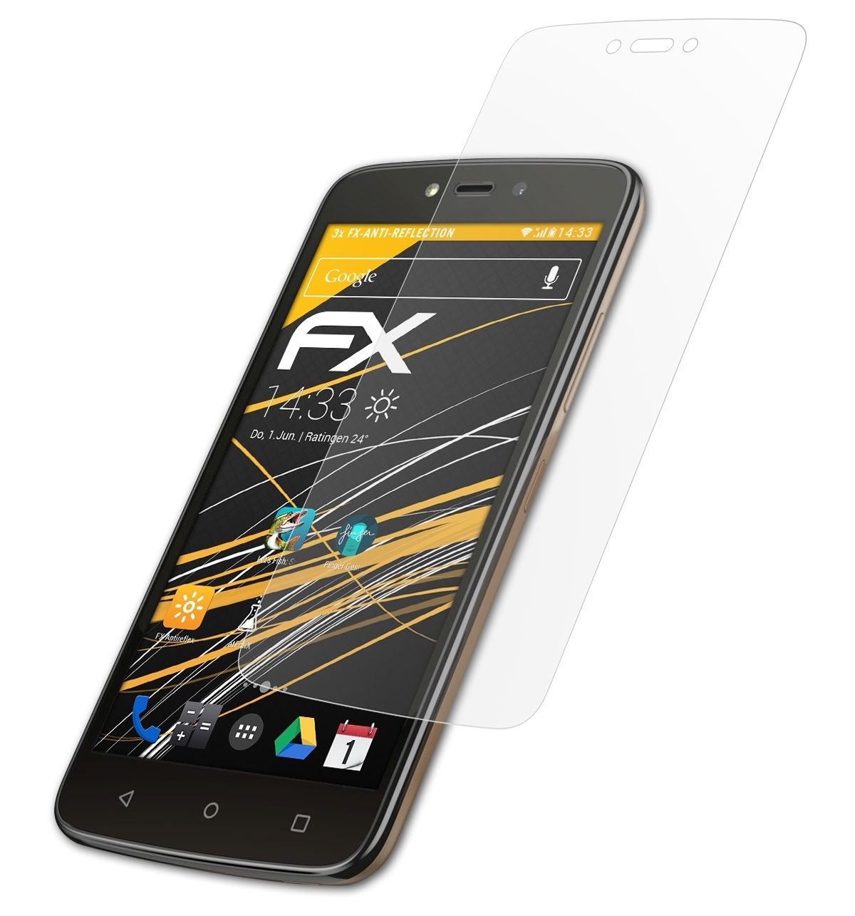 3x C) FX-Antireflex ATFOLIX Lenovo Displayschutz(für Motorola Moto