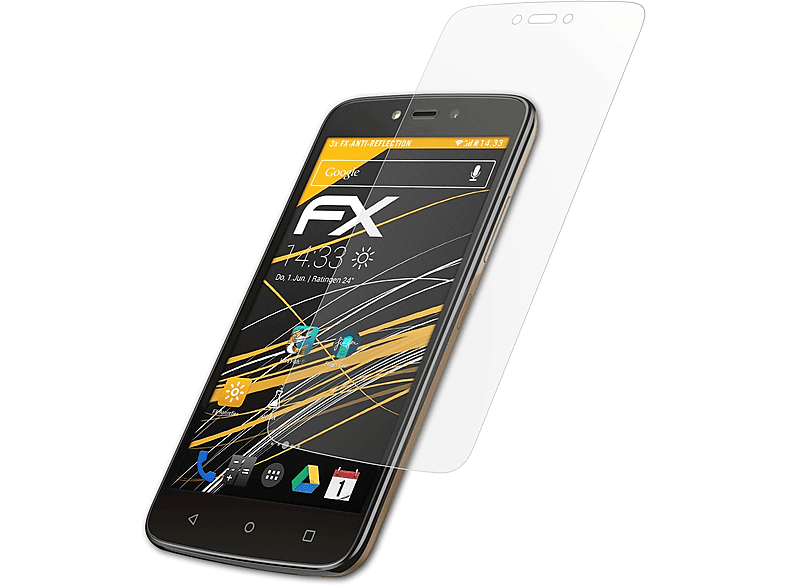 ATFOLIX 3x FX-Antireflex Displayschutz(für C) Moto Lenovo Motorola