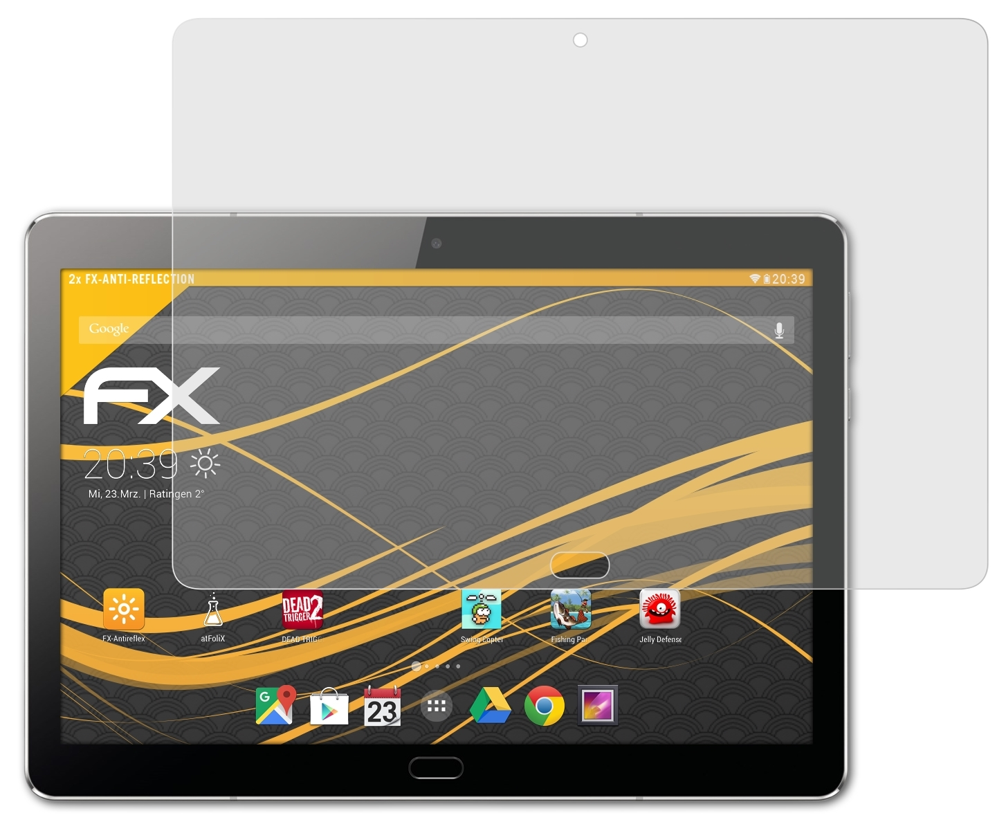 M3 Lite FX-Antireflex 2x ATFOLIX 10) Displayschutz(für MediaPad Huawei