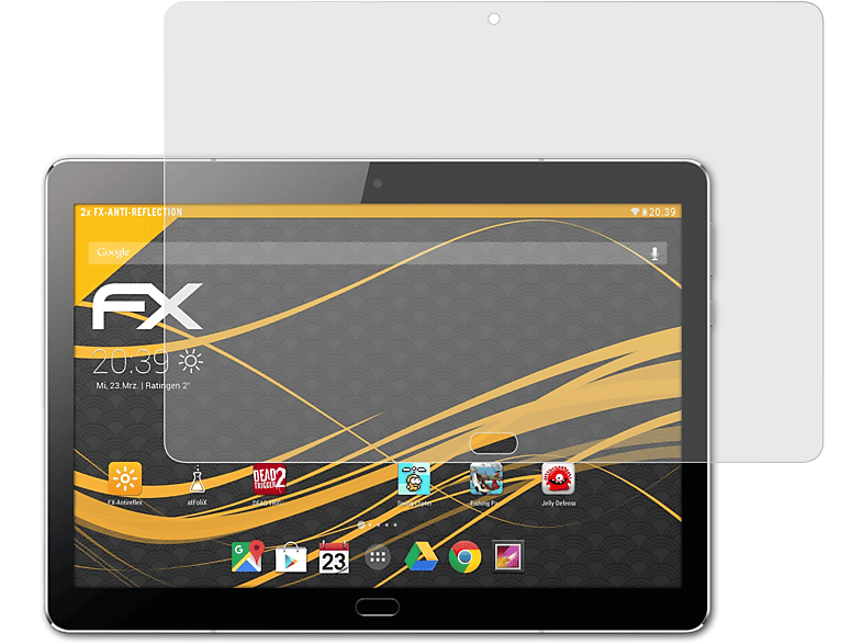 ATFOLIX 2x Displayschutz(für 10) Lite M3 Huawei MediaPad FX-Antireflex