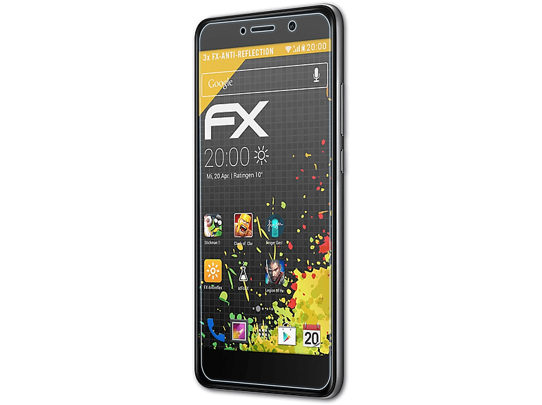 ATFOLIX 3x FX-Antireflex Displayschutz(für Huawei Y7)