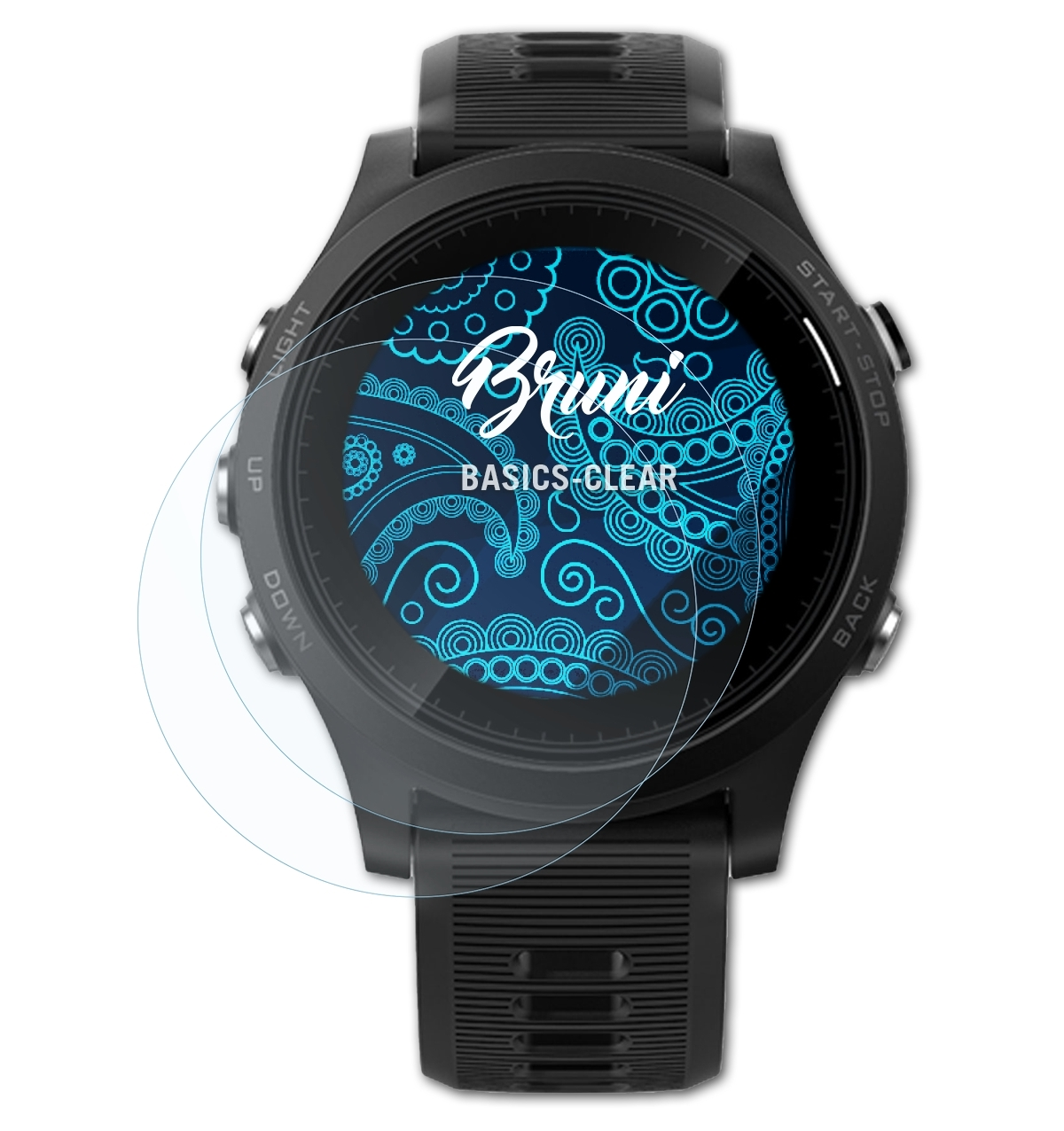 BRUNI 2x Basics-Clear Schutzfolie(für Garmin 935) Forerunner