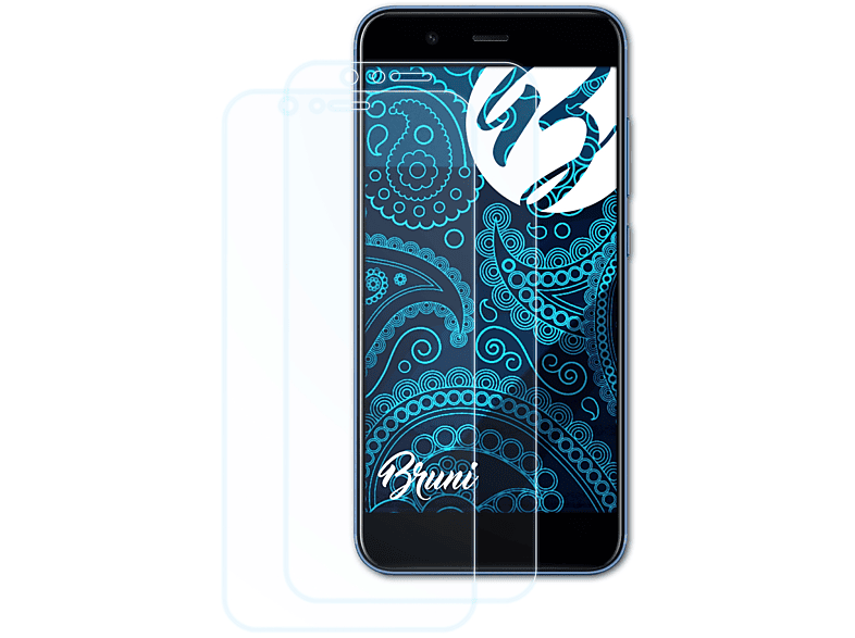 BRUNI 2x Basics-Clear Schutzfolie(für Huawei Nova 2)