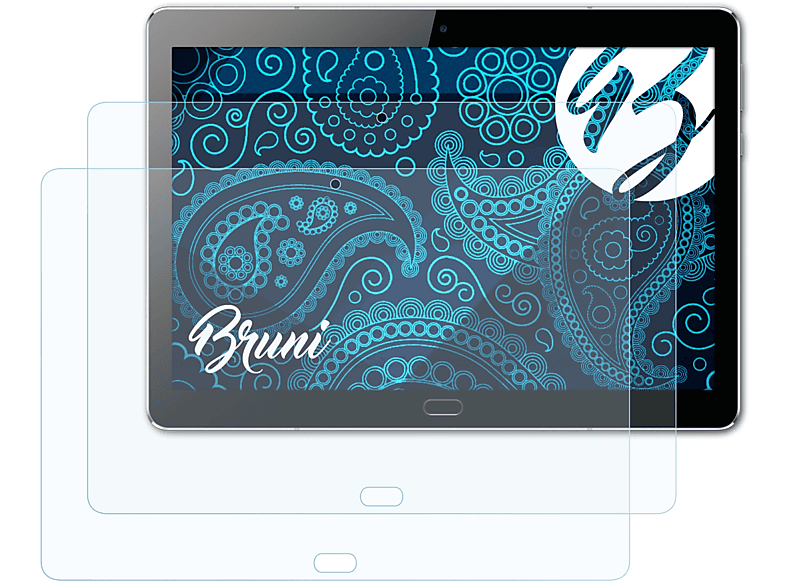 BRUNI 2x Basics-Clear Schutzfolie(für Huawei Lite 10) M3 MediaPad