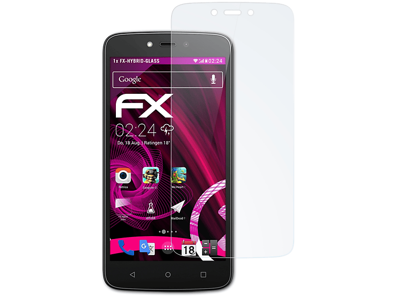 ATFOLIX FX-Hybrid-Glass Schutzglas(für Lenovo Motorola Moto C Plus)