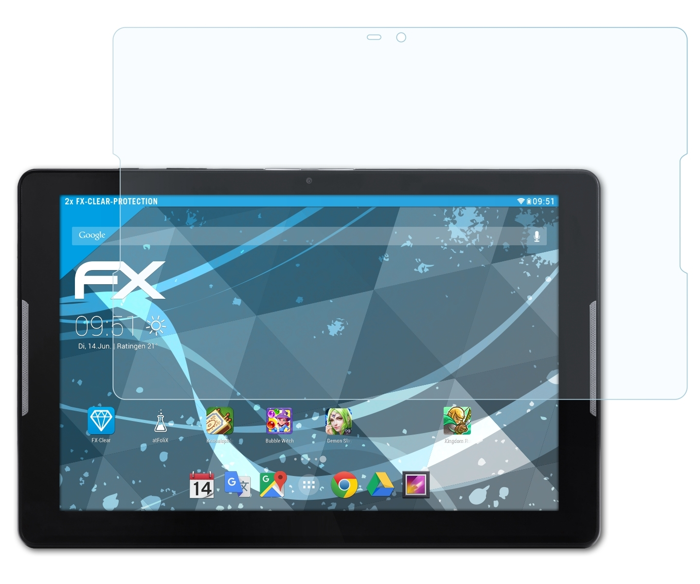 ATFOLIX 2x FX-Clear 10 Displayschutz(für One Iconia (B3-A32)) Acer