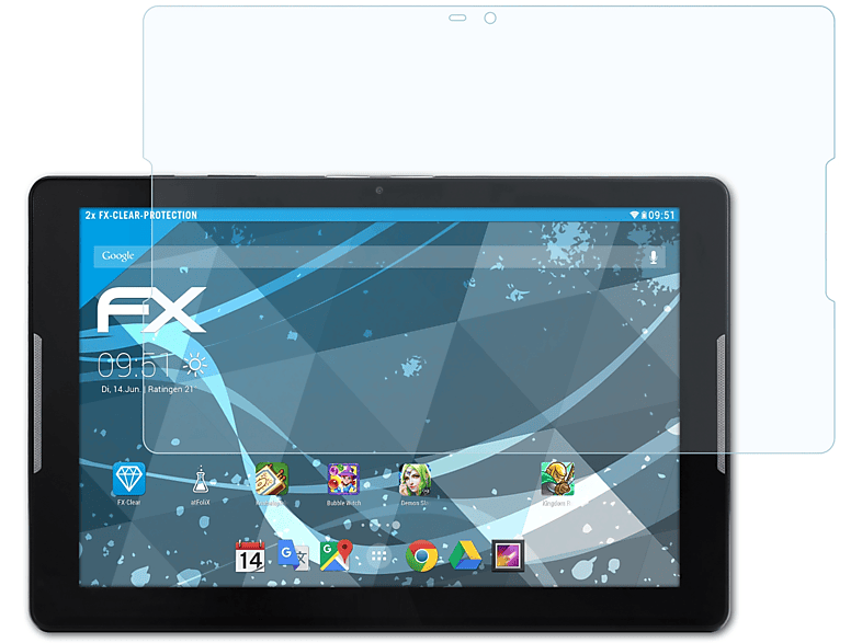 ATFOLIX 2x FX-Clear Displayschutz(für Acer Iconia One 10 (B3-A32))