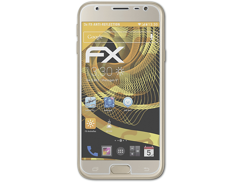 ATFOLIX FX-Antireflex (2017) 3x Displayschutz(für Duos) J3 Galaxy Samsung