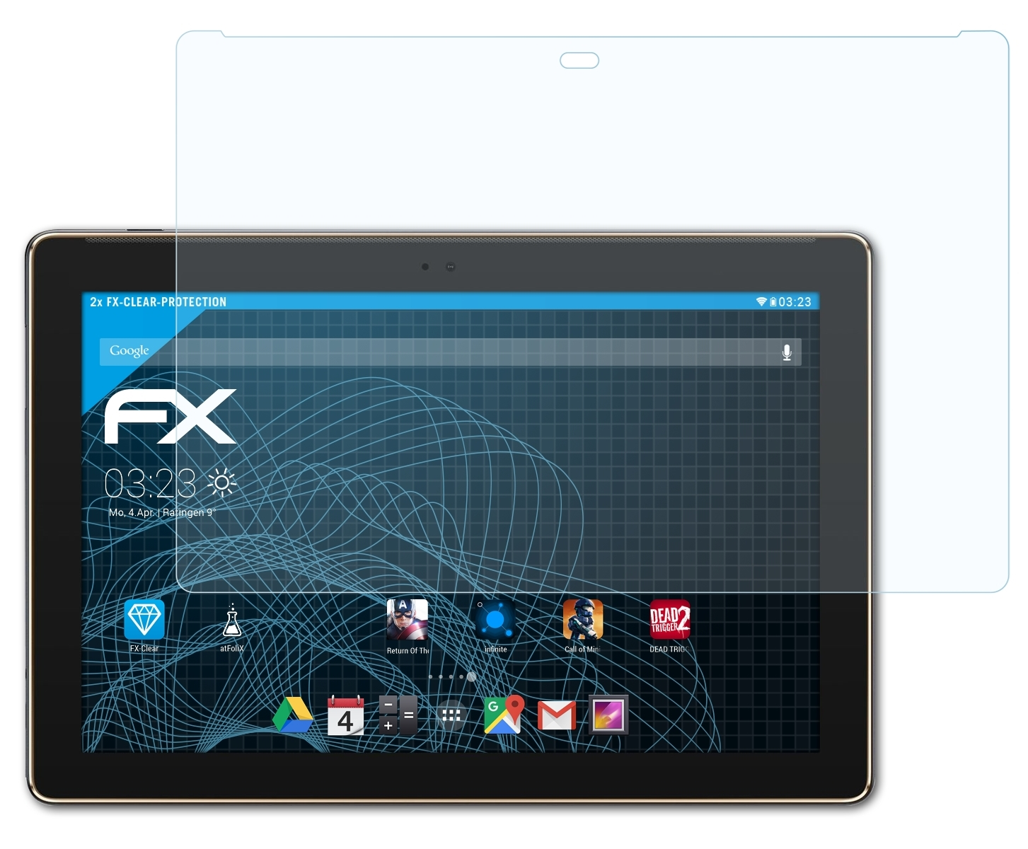 2x Asus (Z301MFL)) ZenPad FX-Clear ATFOLIX Displayschutz(für 10