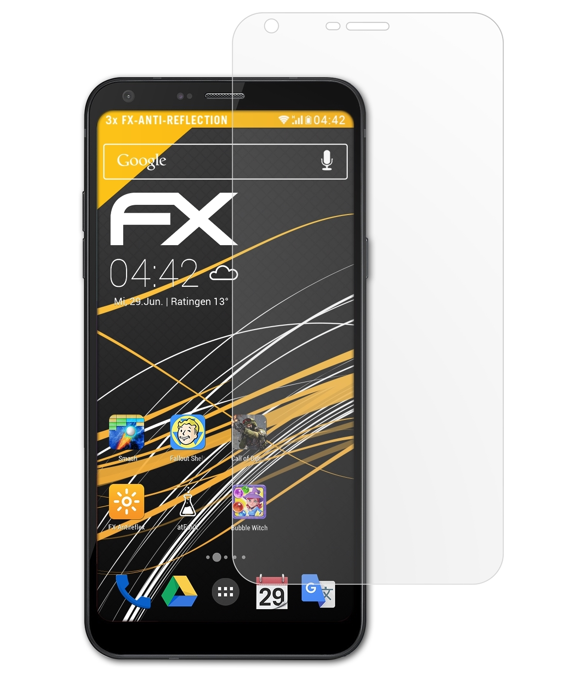 ATFOLIX 3x FX-Antireflex LG Q6) Displayschutz(für