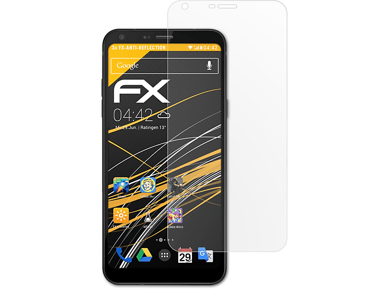 ATFOLIX 3x FX-Antireflex Displayschutz(für LG Q6)