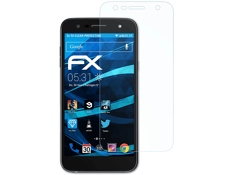 ATFOLIX 3x FX-Clear Displayschutz(für LG K10 Power)