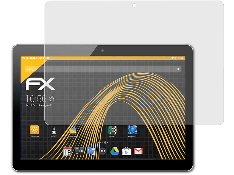ATFOLIX 2x FX-Antireflex 2 Displayschutz(für Play 9.6) Pad Huawei