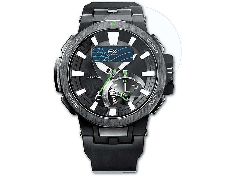 ATFOLIX 3x FX-Clear Displayschutz(für Casio PRW-7000-1AER) | Smartwatch Schutzfolien & Gläser