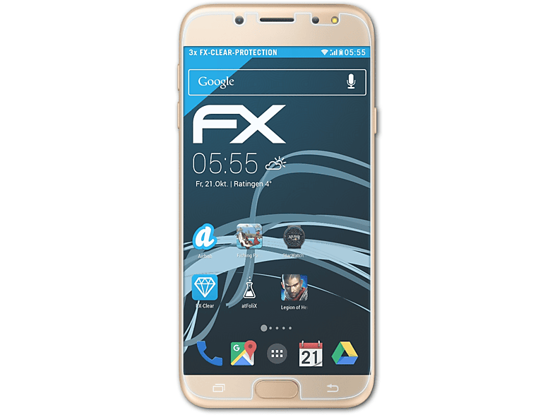 ATFOLIX 3x FX-Clear Displayschutz(für Samsung Galaxy J7 Pro) | Displayschutzfolien & Gläser