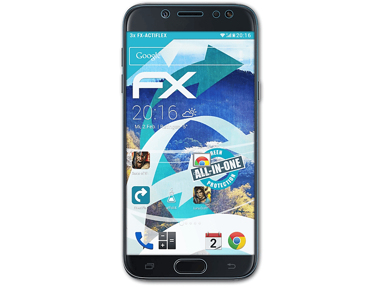 ATFOLIX 3x FX-ActiFleX J7 Samsung (2017)) Galaxy Displayschutz(für