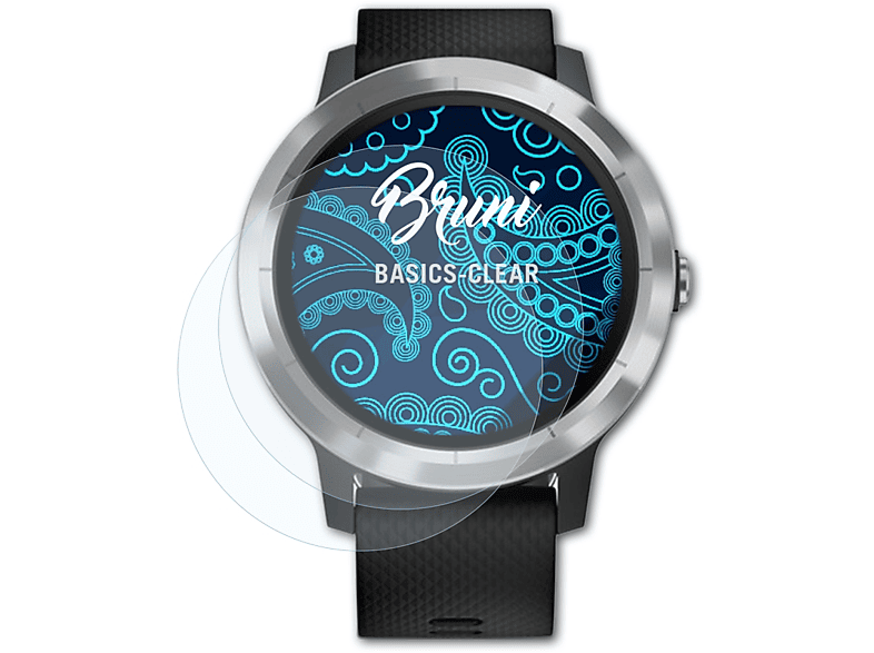 BRUNI 2x Basics-Clear Schutzfolie(für Vivoactive 3) Garmin