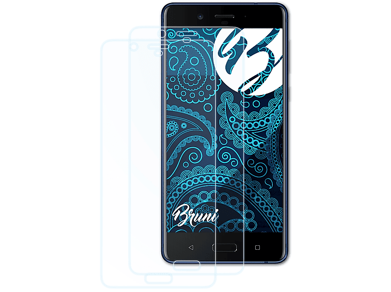 BRUNI 2x Basics-Clear Schutzfolie(für Nokia 8)