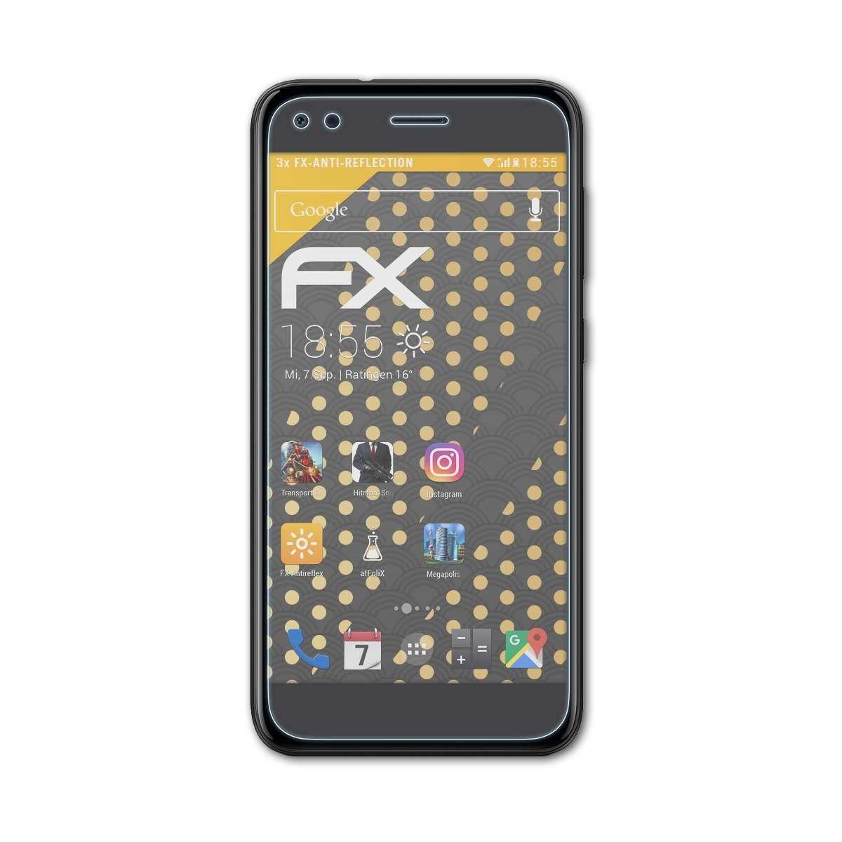 ATFOLIX 3x Pro FX-Antireflex 2017) Displayschutz(für Y6 Huawei