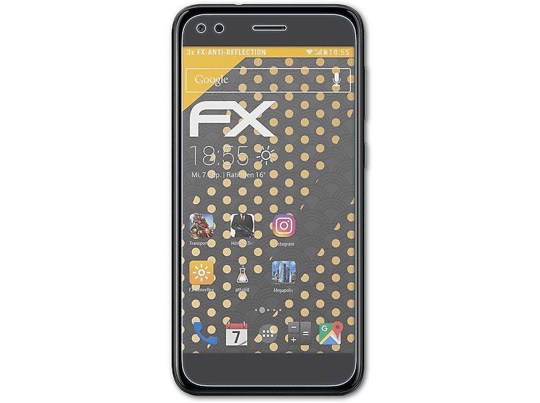 Pro FX-Antireflex 2017) Huawei Y6 Displayschutz(für ATFOLIX 3x