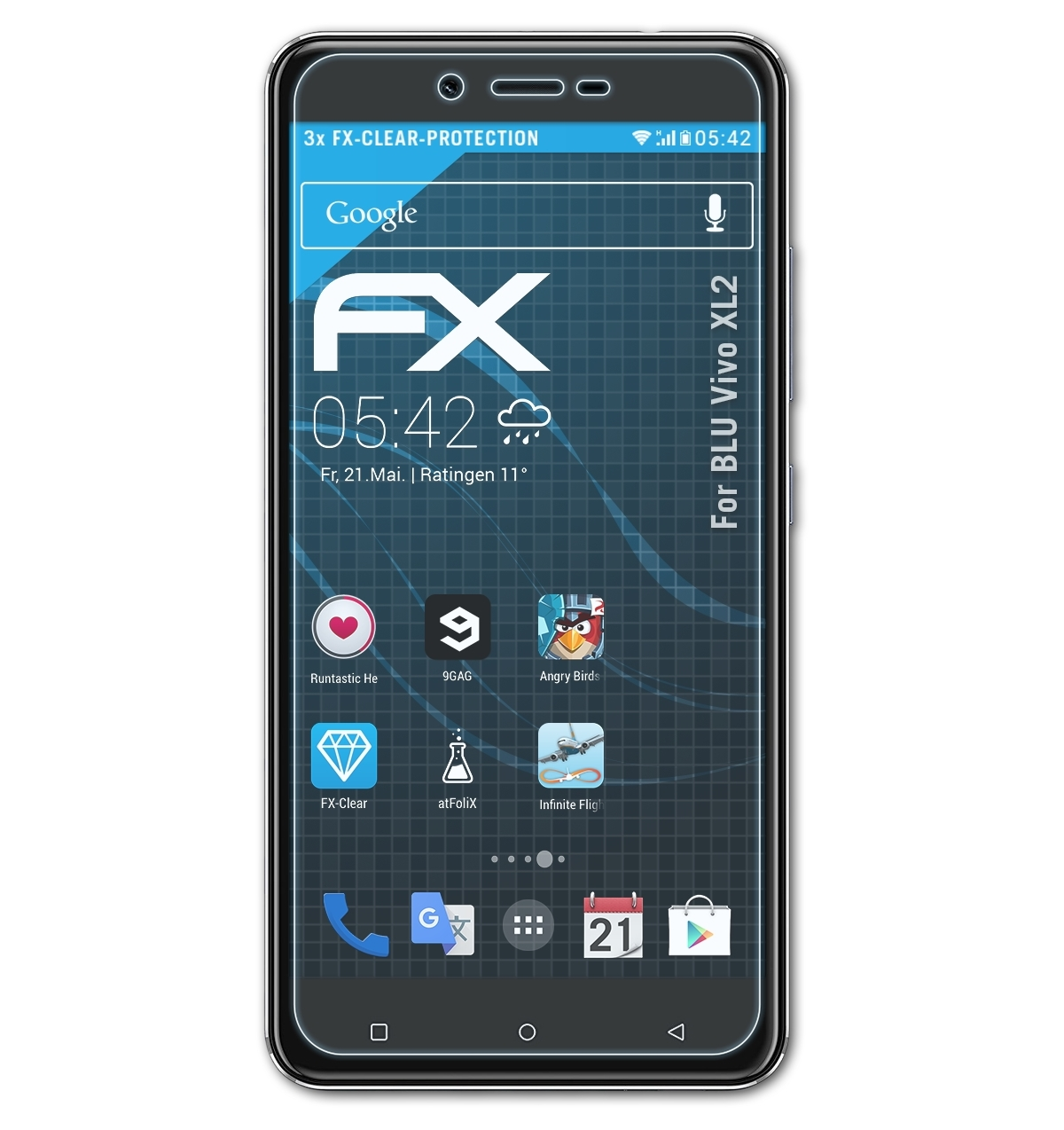 ATFOLIX 3x Displayschutz(für BLU XL2) FX-Clear Vivo