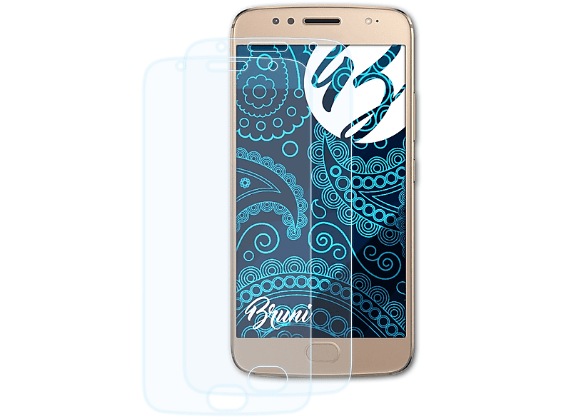 BRUNI 2x Basics-Clear Schutzfolie(für Lenovo Motorola Moto G5S)