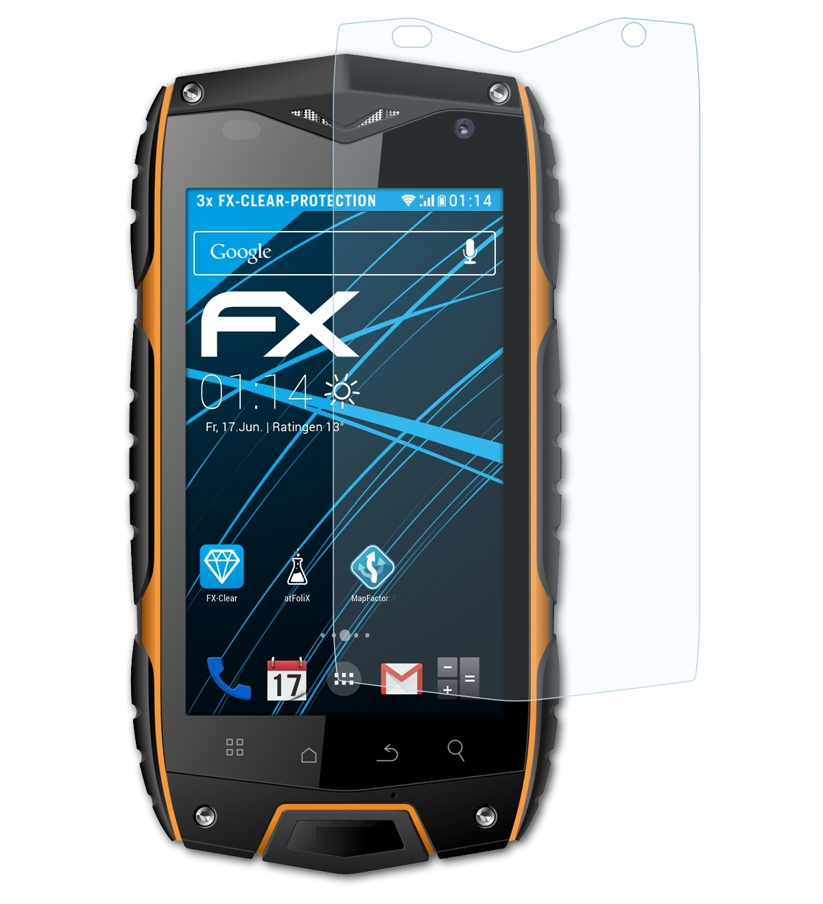 ATFOLIX 3x FX-Clear Displayschutz(für AGM A7)