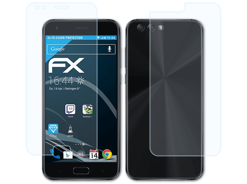 ATFOLIX 3x FX-Clear Displayschutz(für Asus ZenFone 4 (ZE554KL))
