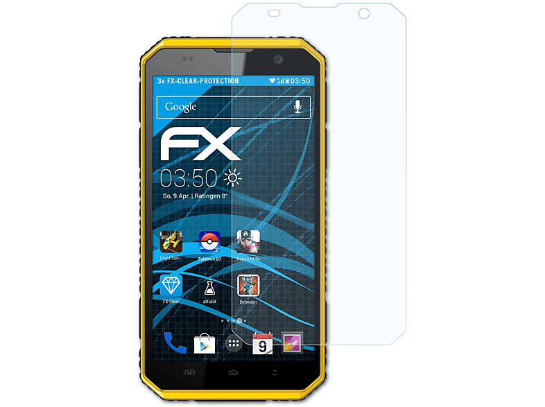 ATFOLIX 3x FX-Clear Displayschutz(für Kenxinda W9)
