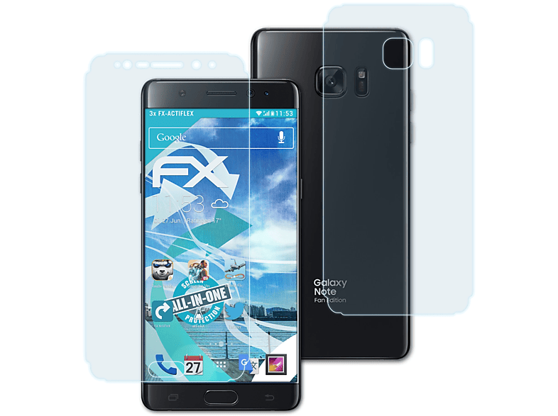 ATFOLIX 3x FX-ActiFleX FE) Samsung Note Galaxy Displayschutz(für