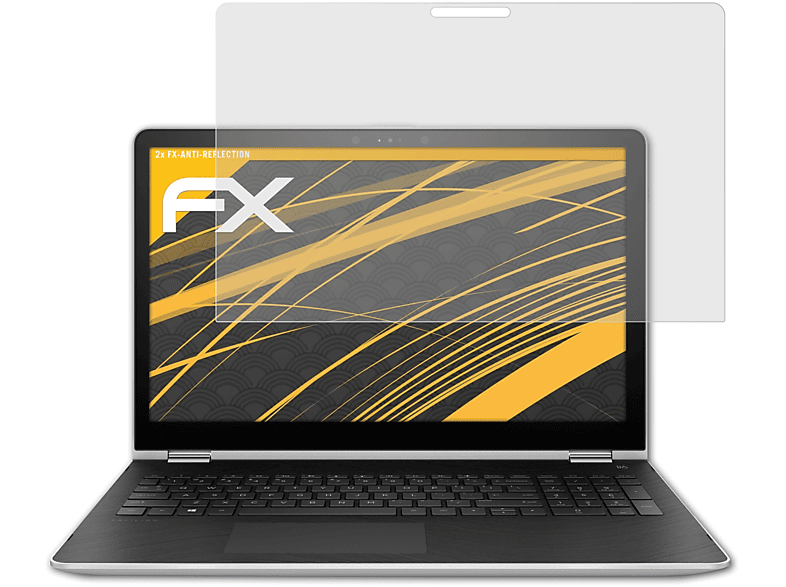 ATFOLIX 2x FX-Antireflex x360 Pavilion HP 15-br030ng) Displayschutz(für