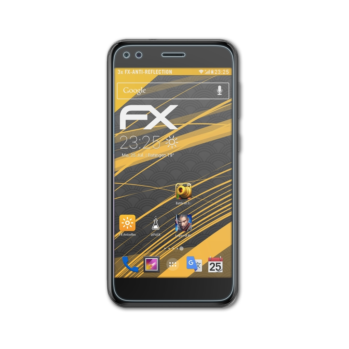 ATFOLIX 3x FX-Antireflex Displayschutz(für Mini) Huawei P9 Lite