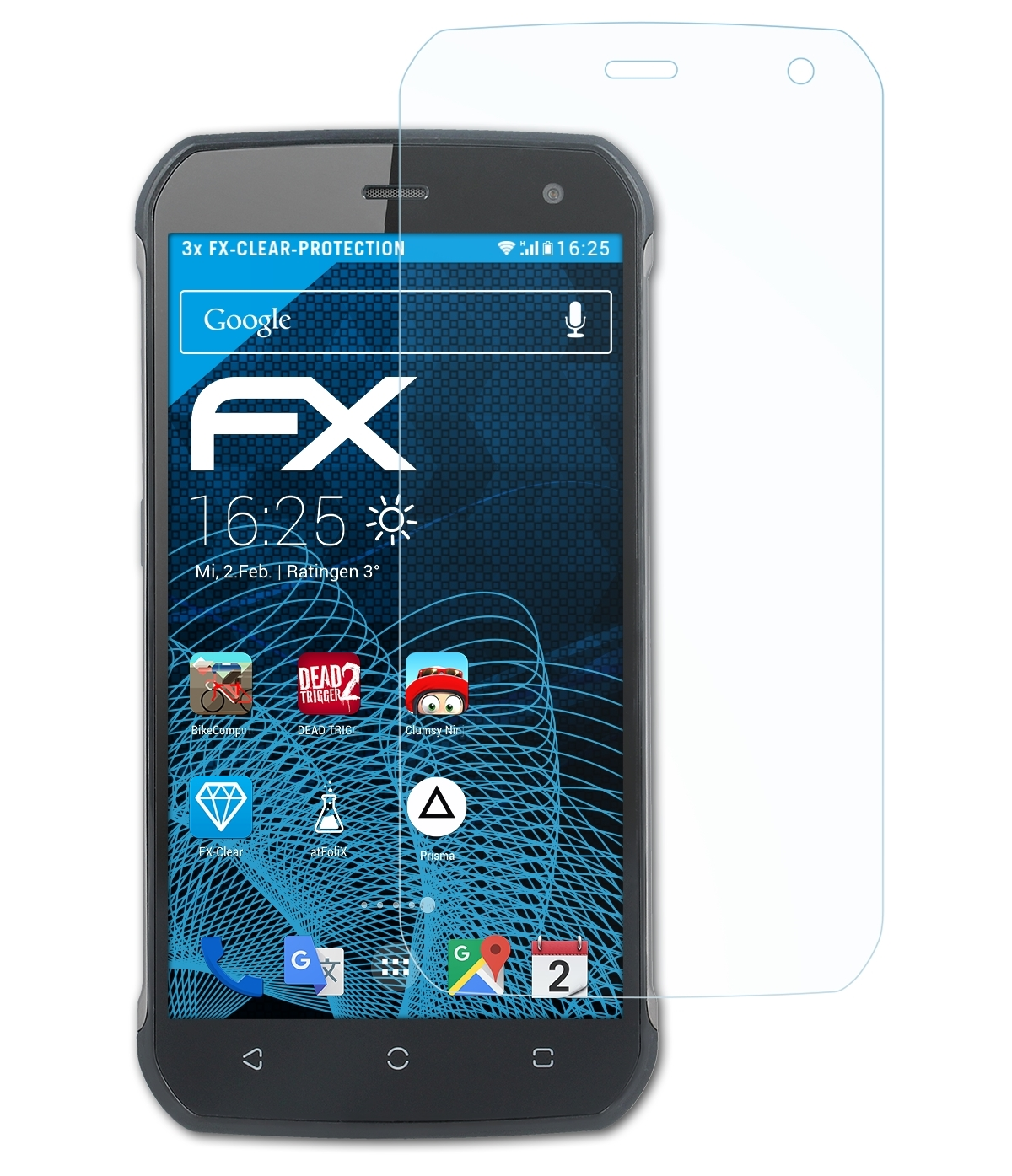 ATFOLIX 3x Displayschutz(für Hammer Blade) FX-Clear myPhone