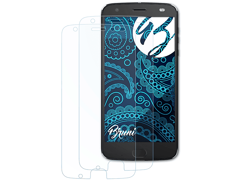 BRUNI 2x Basics-Clear Schutzfolie(für Lenovo Motorola Moto Z2 Force)