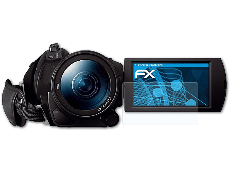 ATFOLIX 3x FX-Clear Displayschutz(für Sony FDR-AX700)